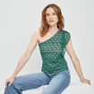 Blouse asymétrique vert femme