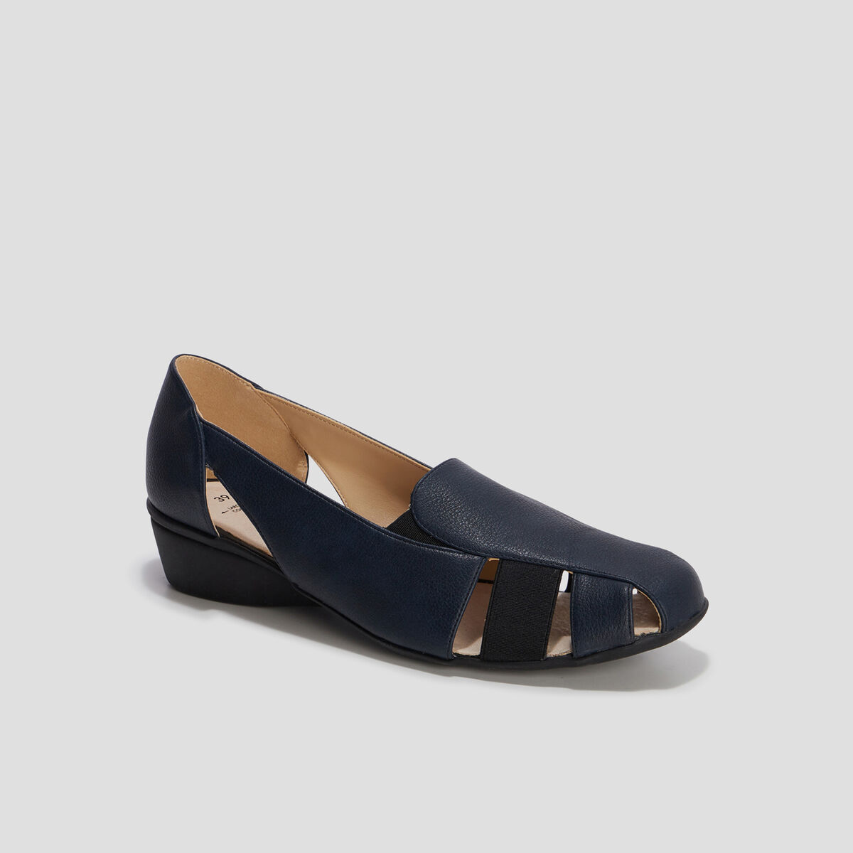 Ballerines pied large Confortissimo bleu marine femme