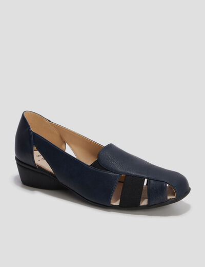 Ballerines pied large Confortissimo bleu marine femme