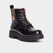 Bottines crantées vernies noir fille