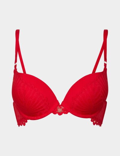 Soutien-gorge emboîtant dentelle rouge femme