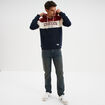 Sweat hoodie manches longues à capuche rouge foncé homme