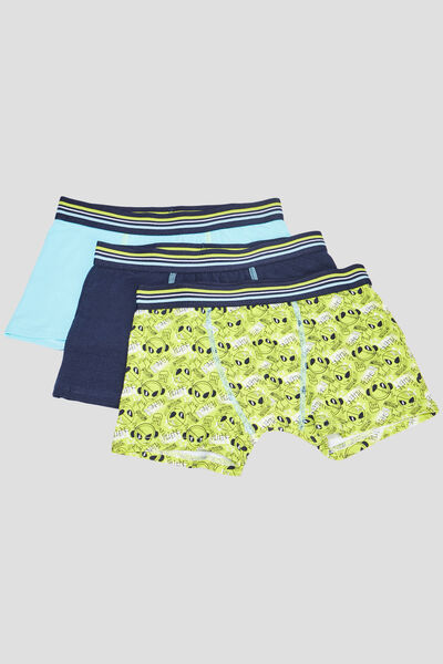 Lot 3 boxers vert anis gar&ccedil;on