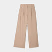 Pantalon large avec pinces beige femme