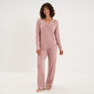 Ensemble pyjama pantalon et chemise mauve femme