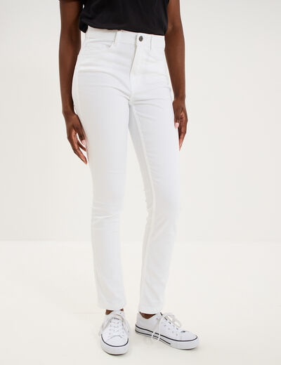 Pantalon slim taille standard blanc femme