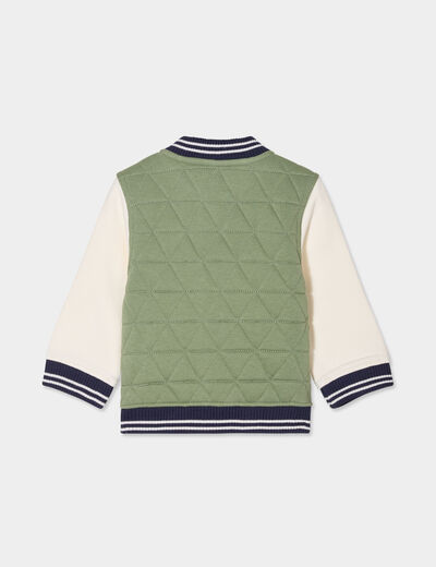 Gilet zippé matelassé col teddy Creeks vert kaki bébé garçon