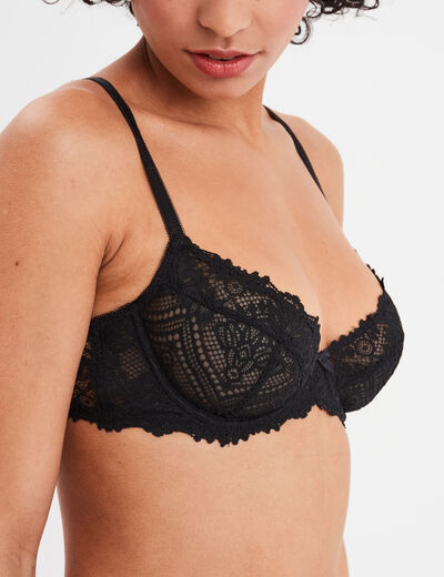 Soutien-gorge emboîtant dentelle noir femme