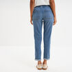 Jeans droit taille élastiquée denim stone femme