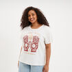 T-shirt manches courtes col rond coton blanc femme grande taille