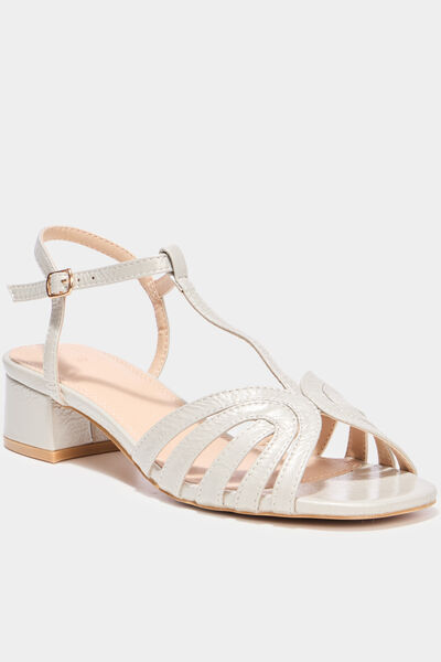 Sandales &agrave; talons blanc femme