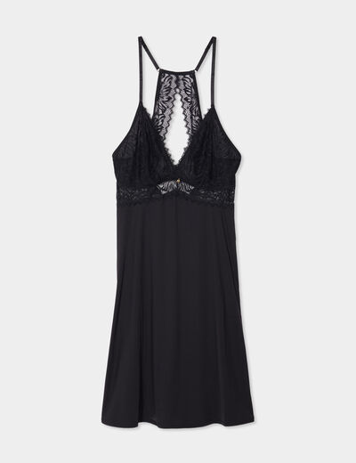 Nuisette avec dentelle noir femme