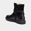Boots fourr&eacute;es en cuir noir fille