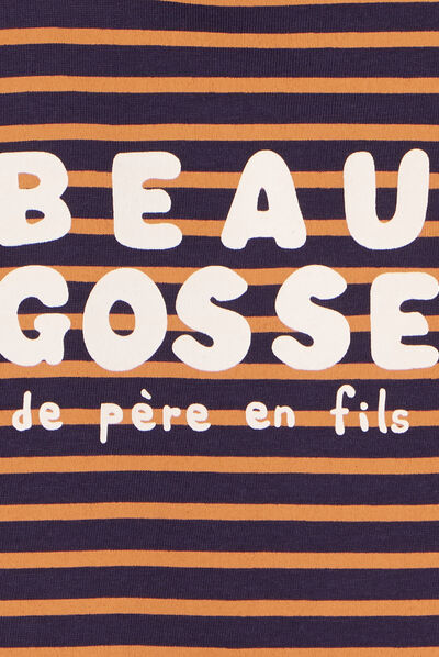 T-shirt épaule boutonnée manches longues bleu marine bébé garçon