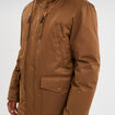 Parka mi-longue doubl&eacute;e &agrave; capuche marron homme