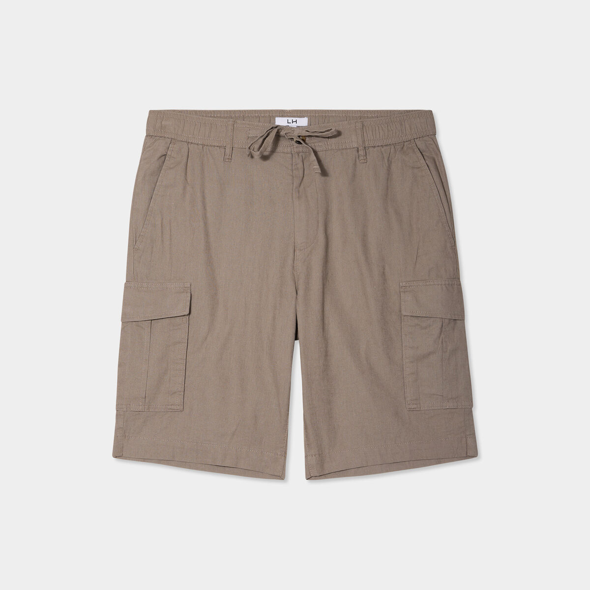 Bermuda cargo en lin mélangé gris homme
