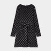 Robe trapèze manches longues coton noir fille