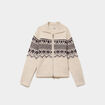 Gilet droit col &agrave; revers zipp&eacute; beige femme
