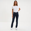 Jean denim droit en coton denim brut femme