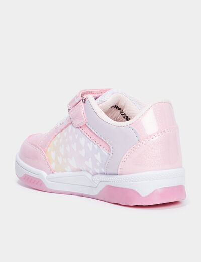 Tennis basses lumineuses pailletées Gaby rose fille