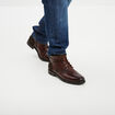Bottines zipp&eacute;es en cuir marron homme