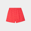 Short broderie anglaise élastiqué coton rouge femme