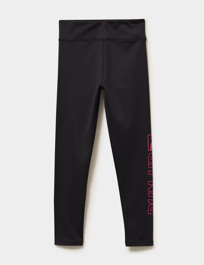 Legging taille &eacute;lastiqu&eacute;e stretch noir fille