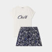Ensemble pyjama short et t-shirt bleu marine femme