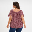 T-shirt col bardot manches noeuds bordeaux femme grande taille
