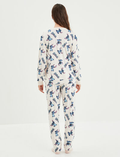 Coffret pyjama effet polaire Stitch rose clair femme