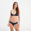 Shorty en dentelle coton bleu marine femme