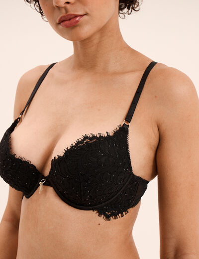 Soutien-gorge maxi push-up dentelle noir femme