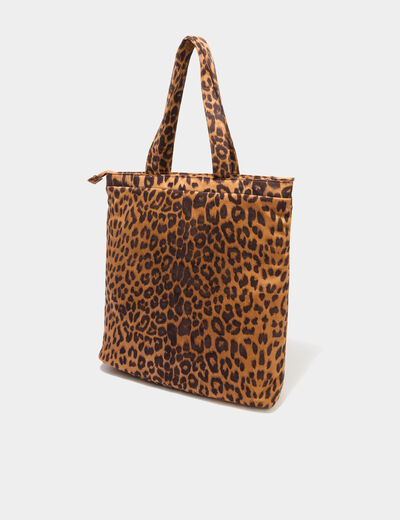 Sac tote bag zipp&eacute; sable femme