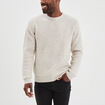 Pull col rond &agrave; manches longues beige homme