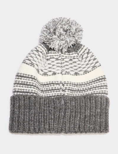Bonnet &agrave; pompon gris gar&ccedil;on