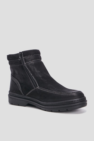 Bottines en cuir noir homme