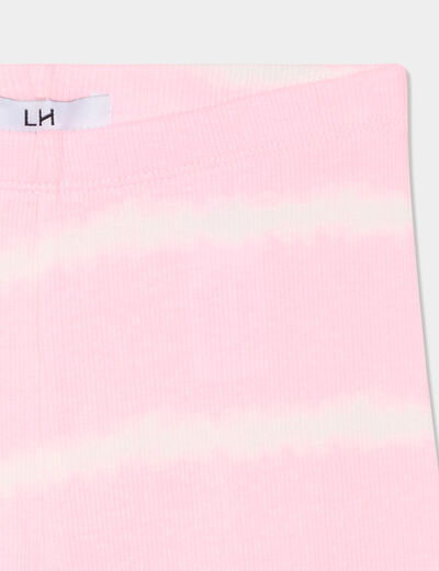 Legging cycliste côtelé coton rose fluo fille