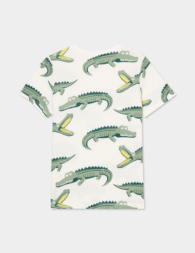 T-shirt manches courtes coton ecru garçon