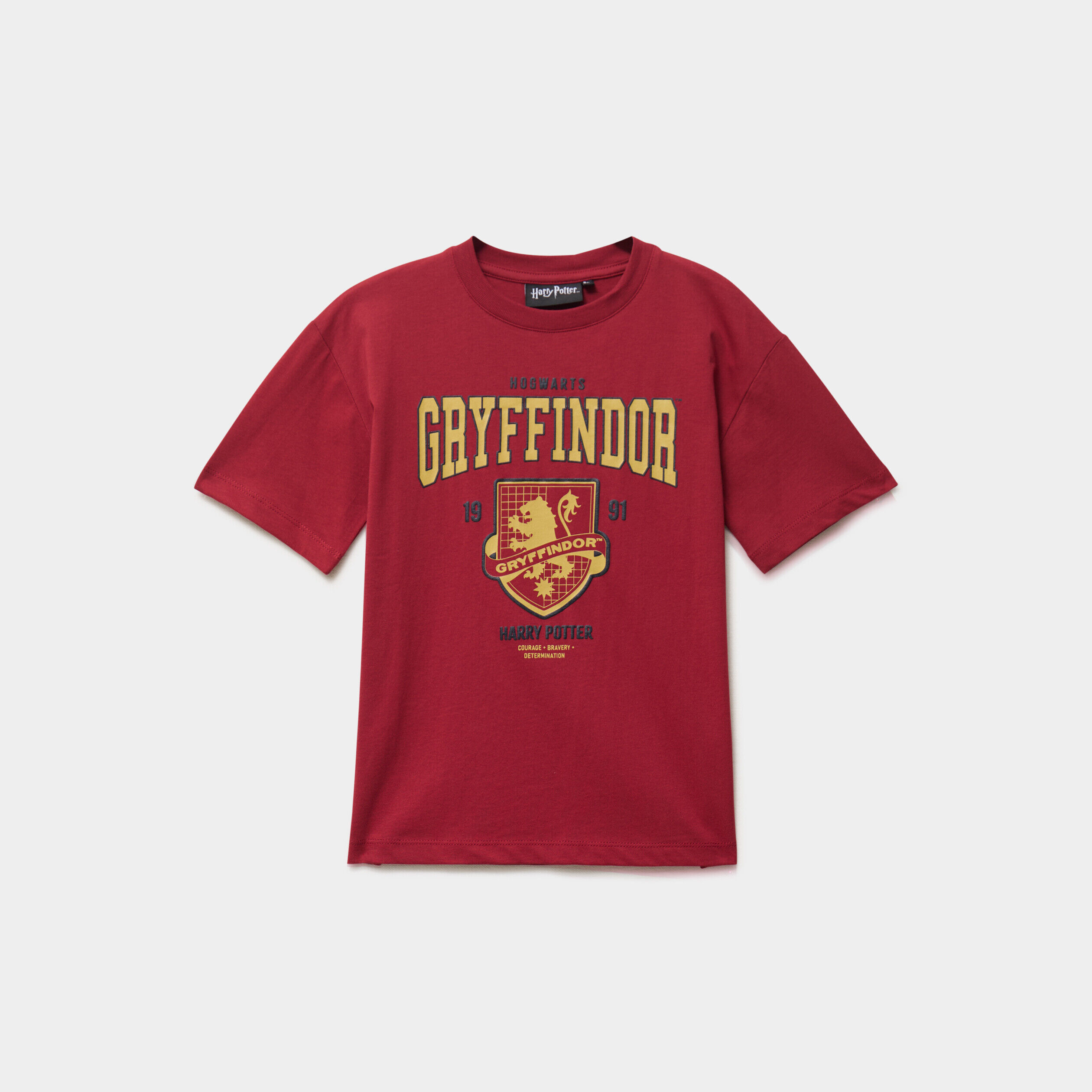 T-shirt col rond Gryffondor Harry Potter rouge foncé garçon