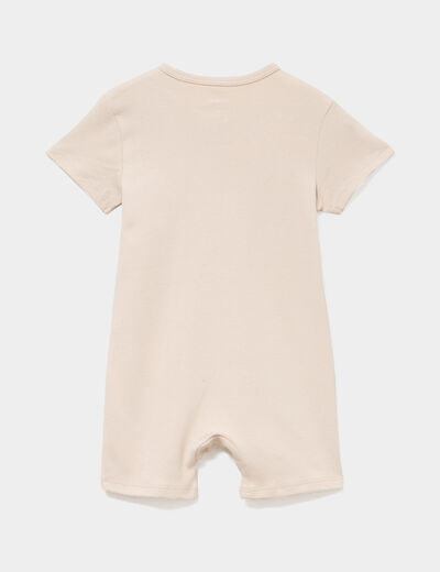 Lot 2 combishorts manches courtes coton taupe b&eacute;b&eacute;
