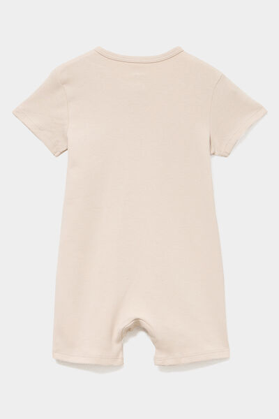 Lot 2 combishorts manches courtes coton taupe b&eacute;b&eacute;