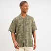 Chemise l&eacute;g&egrave;re textur&eacute;e manches courtes vert kaki homme