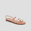 Sandales plates jaune or femme