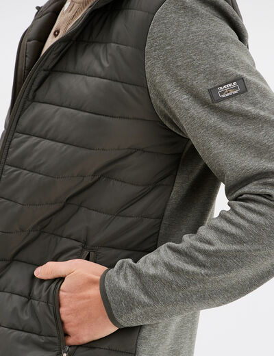 Gilet zippé à capuche Trappeur gris homme
