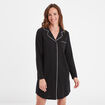 Liquette manches longues boutonnée noir femme