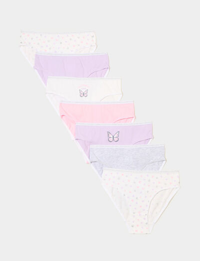 Lot 7 culottes coton parme fille