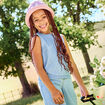 Blouse en jean sans manches coton denim triple stone fille