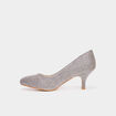 Escarpins &agrave; talons et paillettes gris argent femme