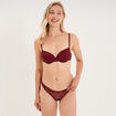 Soutien-gorge corbeille padd&eacute; dentelle bordeaux femme