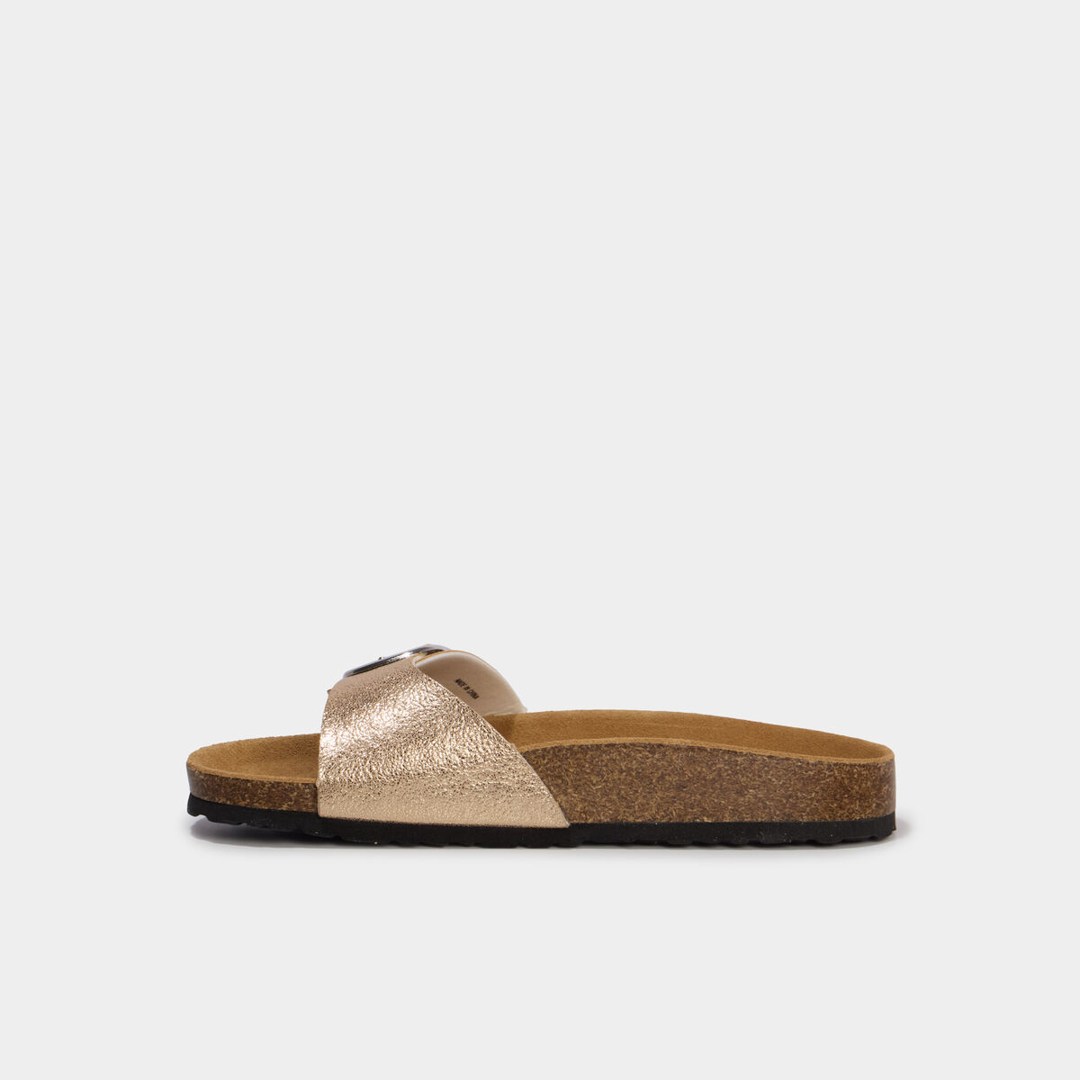 Mules avec boucles jaune or femme